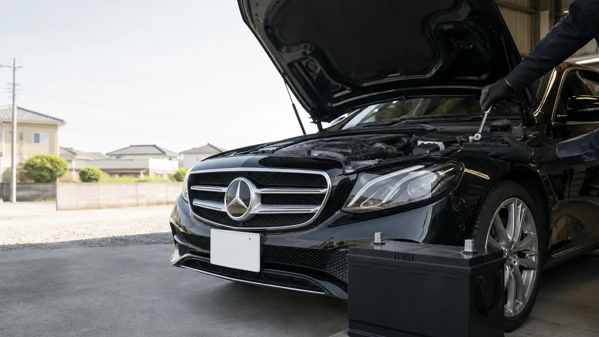 Mercedes-Benz ベンツ バッテリー上がり 応急処置と交換費用4-9万円 W205/W213