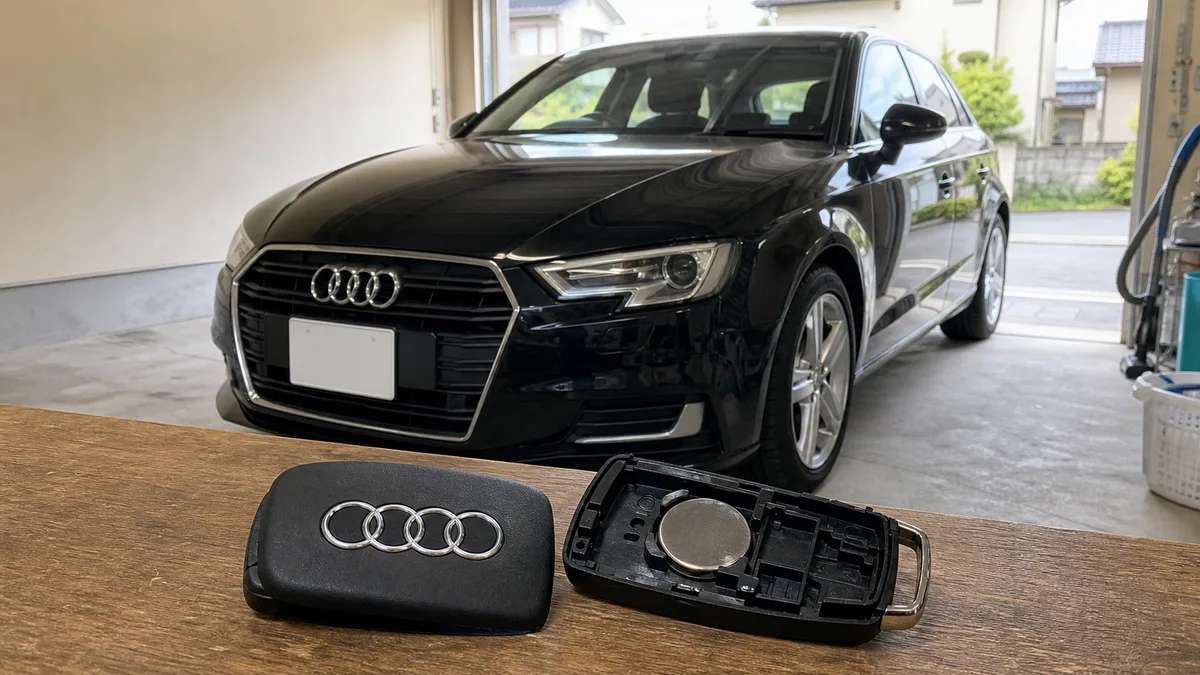 Audi アウディ A3 鍵の電池交換 CR2032 100円玉で5分・300円